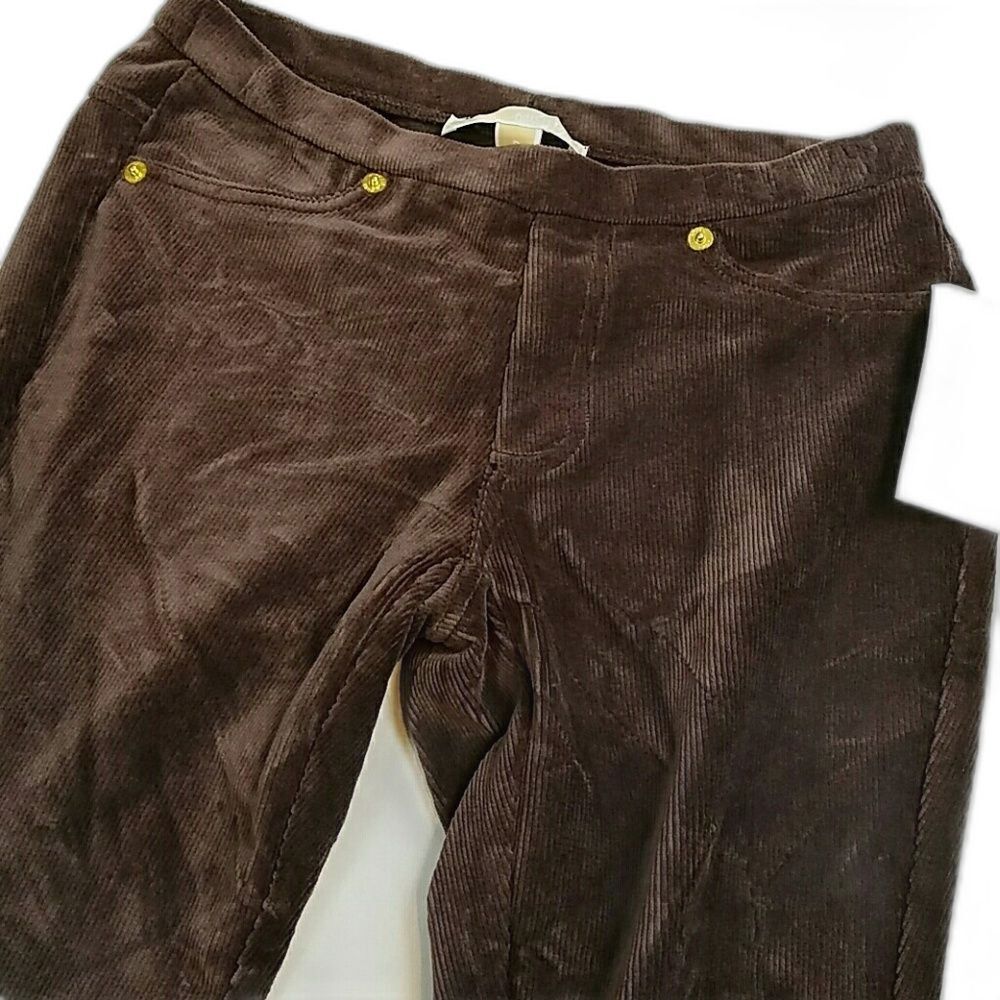MICHAEL Michael Kors Brown Corduroy Skinny Pants Leggings NWT - Picture 3 of 12